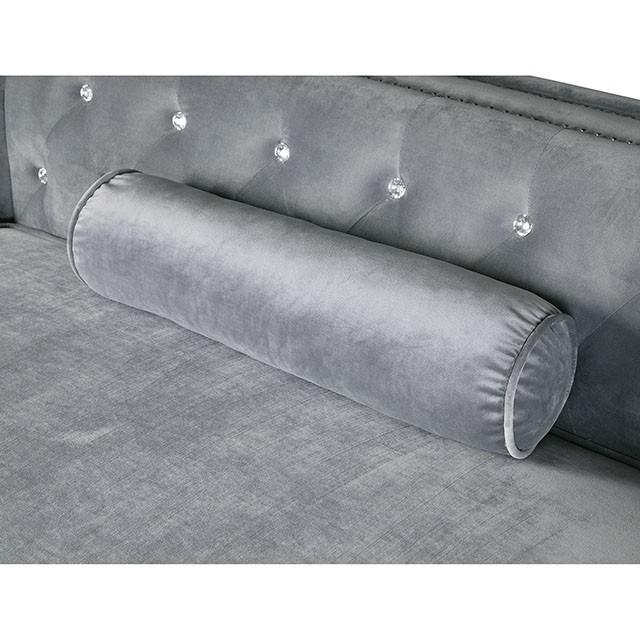 Amie Glam Gray Sectional w/Storage