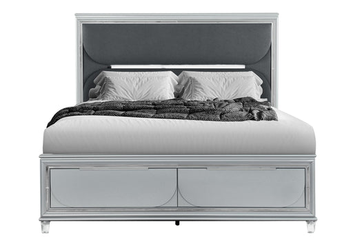 CALEB SILVER KING BED WITH LED image