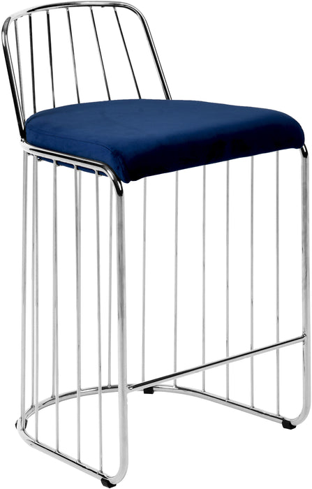 Gio Navy Velvet Stool