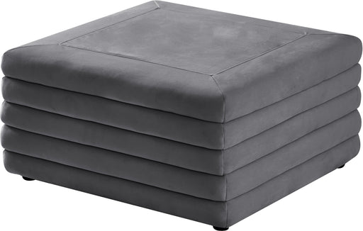 Lorenzo Grey Velvet Ottoman image