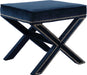 Nixon Navy Velvet Ottoman/Bench image