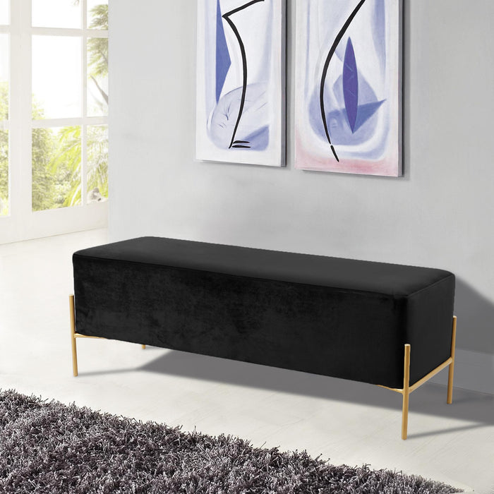 Isla Black Velvet Bench