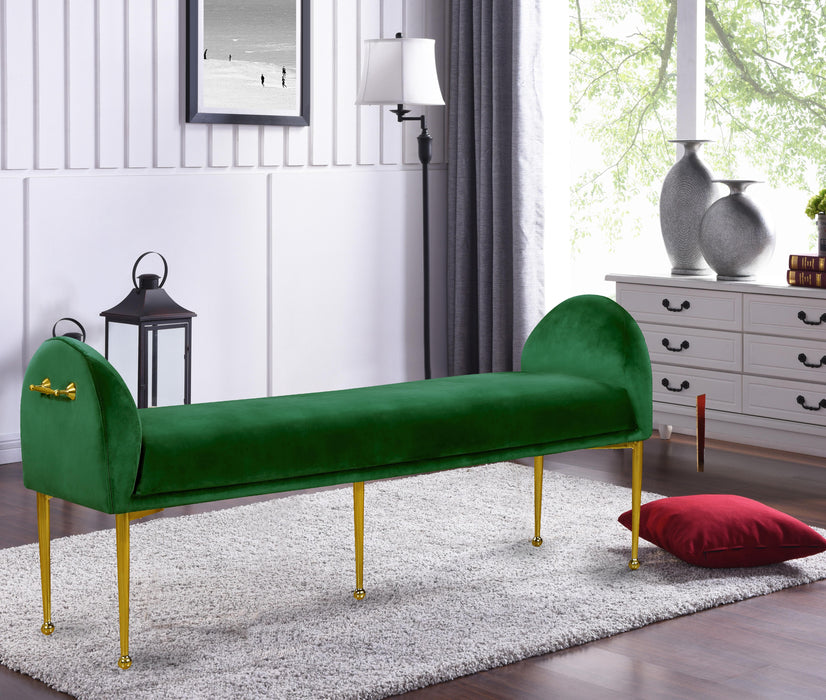 Owen Green Velvet Bench