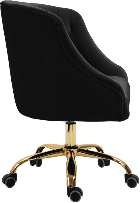 Arden Black Velvet Office Chair