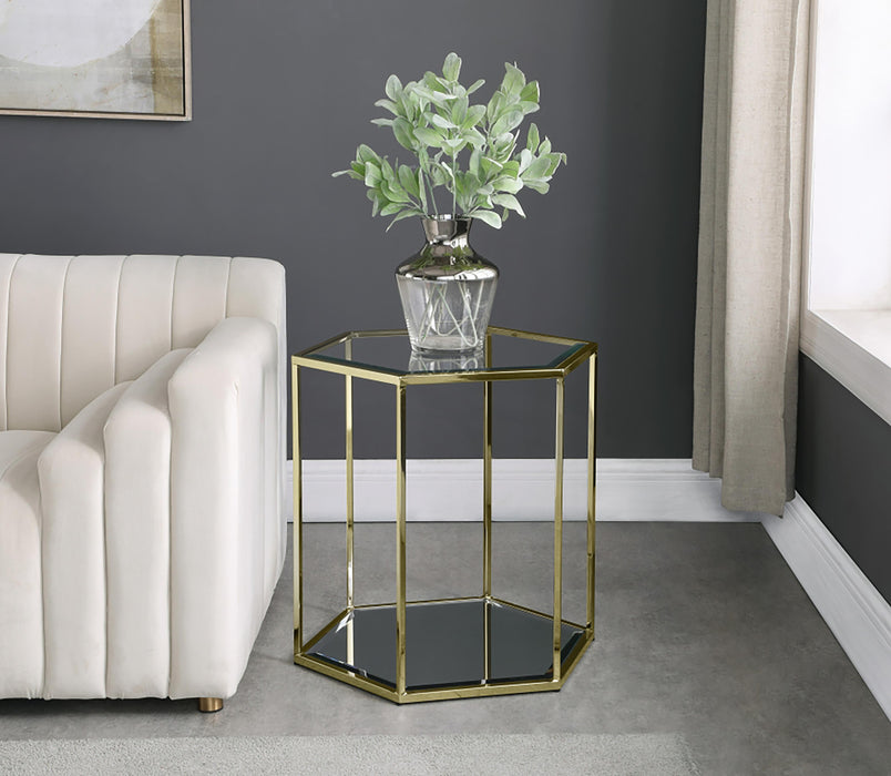 Sei Brushed Gold End Table