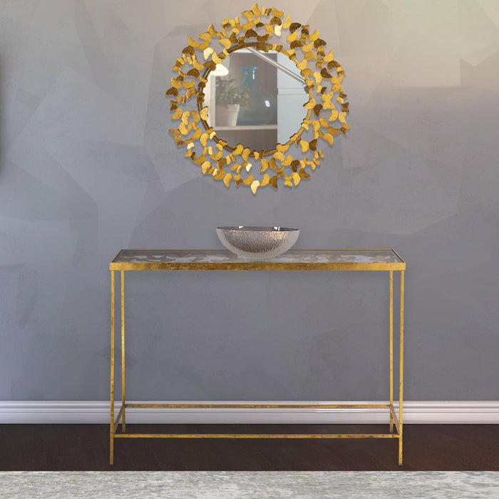 Butterfly Gold Console Table