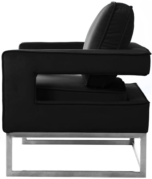 Noah Black Velvet Accent Chair