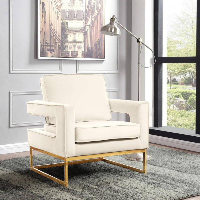 Noah Cream Velvet Accent Chair