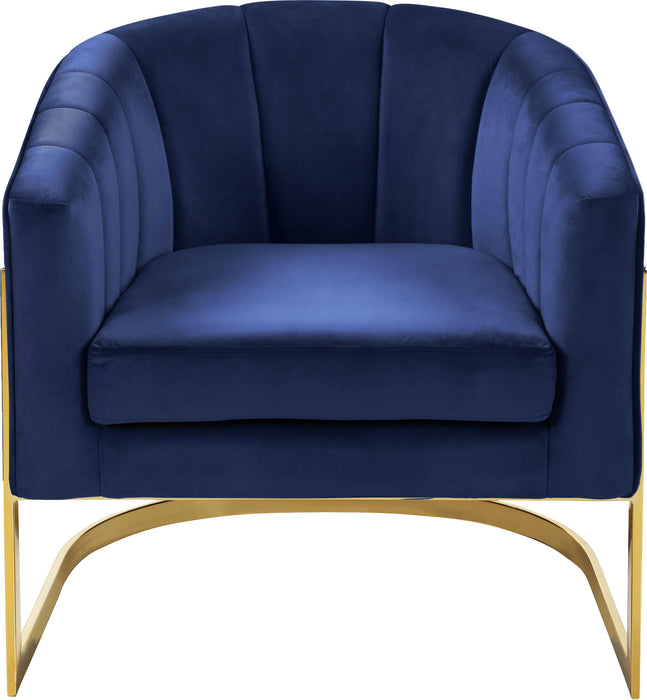 Carter Navy Velvet Accent Chair