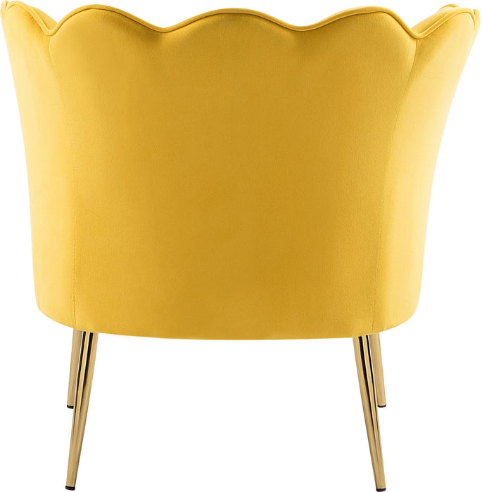 Jester Yellow Velvet Accent Chair