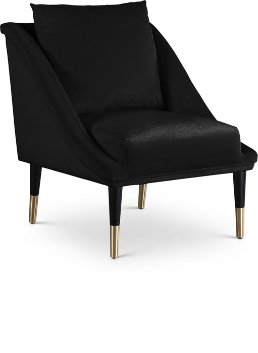 Elegante Black Velvet Accent Chair image