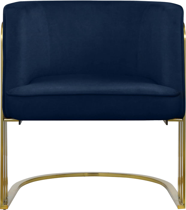 Rays Navy Velvet Accent Chair