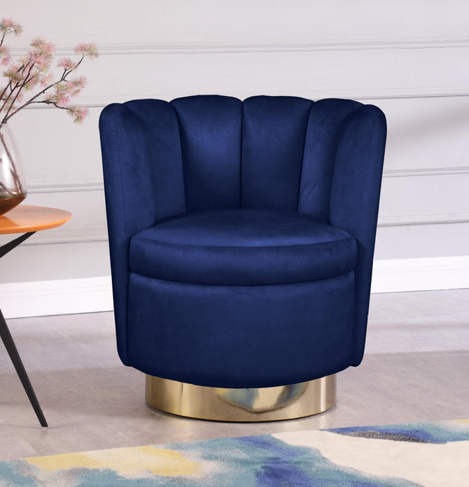 Lily Navy Velvet Accent Chair