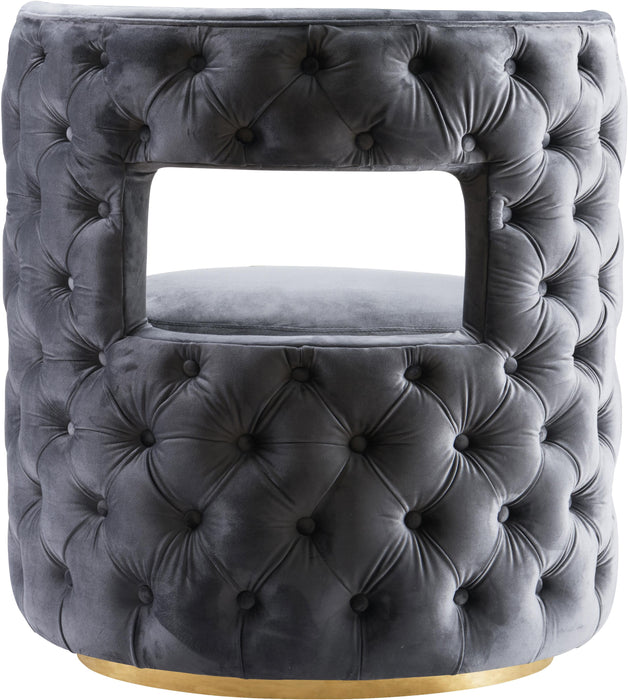 Theo Grey Velvet Accent Chair