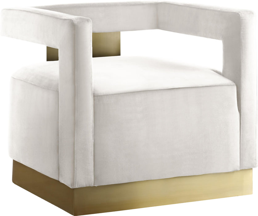 Armani Cream Velvet Accent Chair image