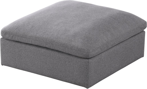 Serene Grey Linen Fabric Deluxe Cloud Ottoman image