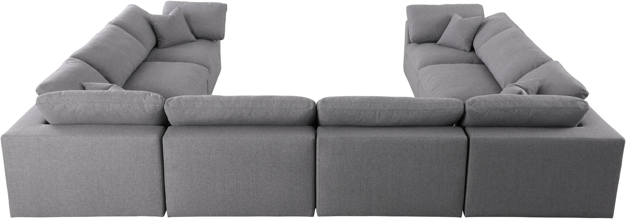 Serene Grey Linen Fabric Deluxe Cloud Modular Sectional