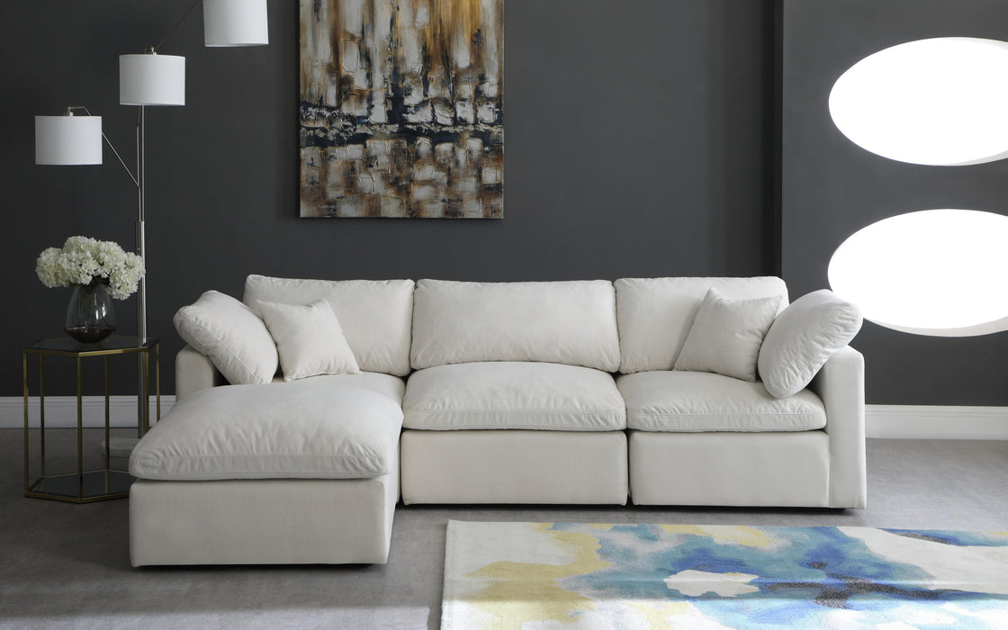 Plush Cream Velvet Standard Cloud Modular Sectional