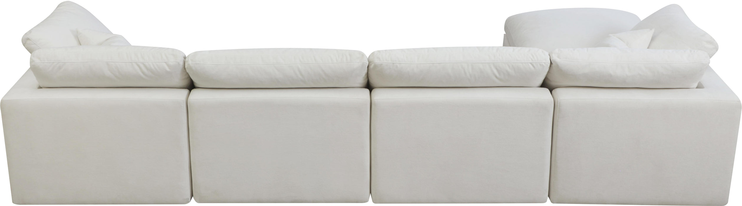 Plush Cream Velvet Standard Cloud Modular Sectional