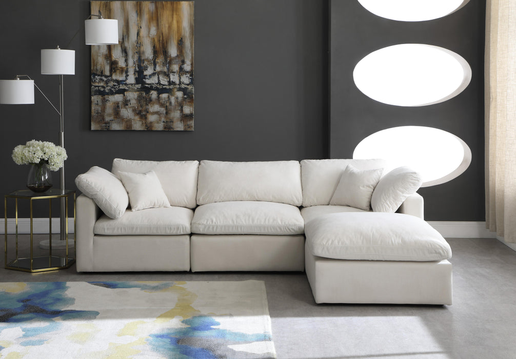 Plush Cream Velvet Standard Cloud Modular Sectional