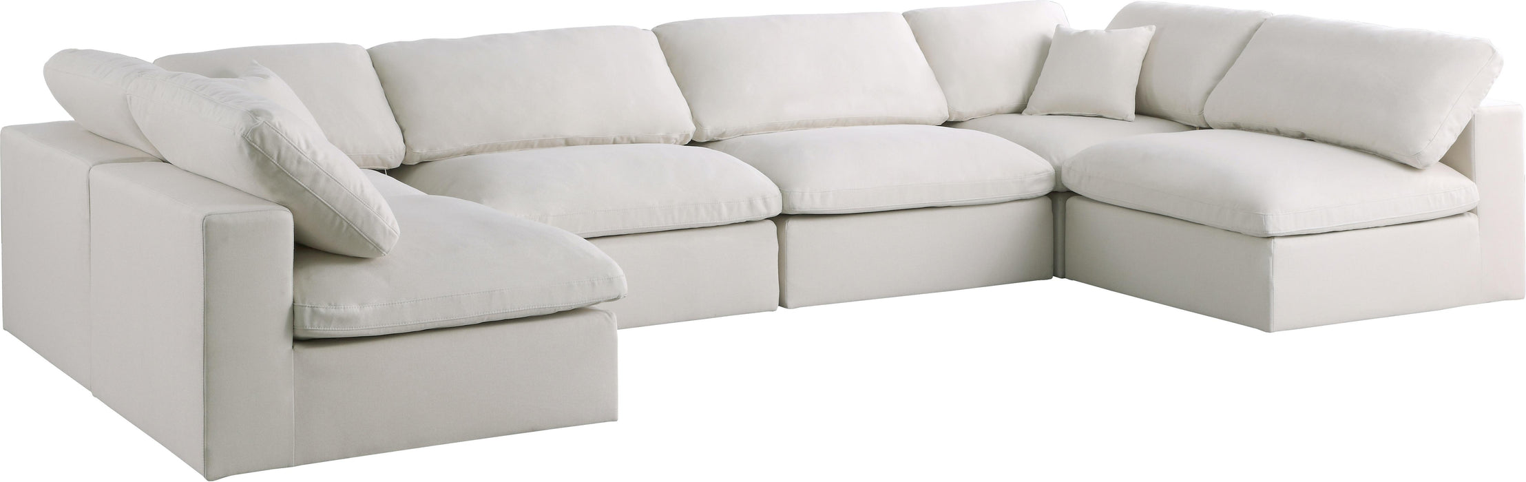 Plush Cream Velvet Standard Cloud Modular Sectional