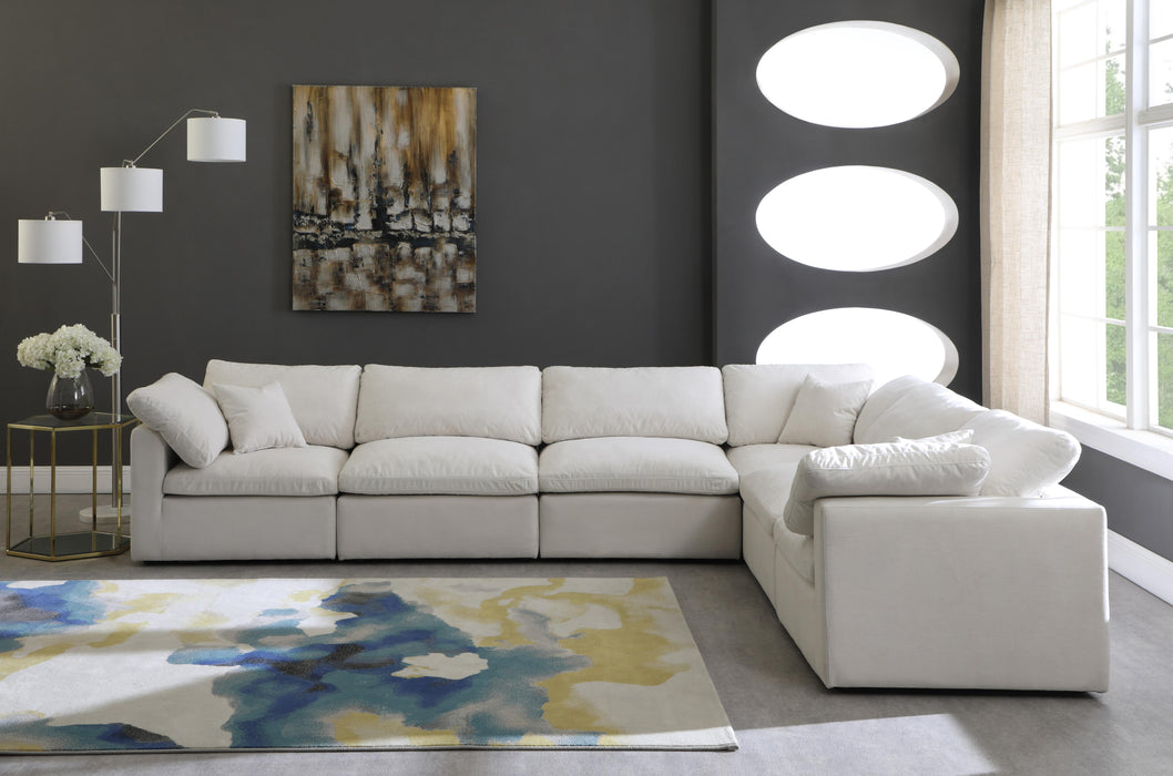 Plush Cream Velvet Standard Cloud Modular Sectional