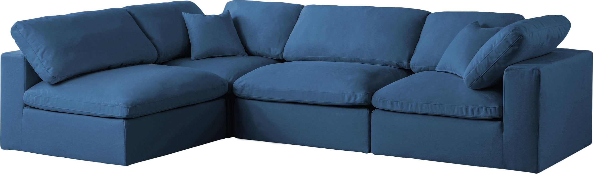 Plush Navy Velvet Standard Cloud Modular Sectional