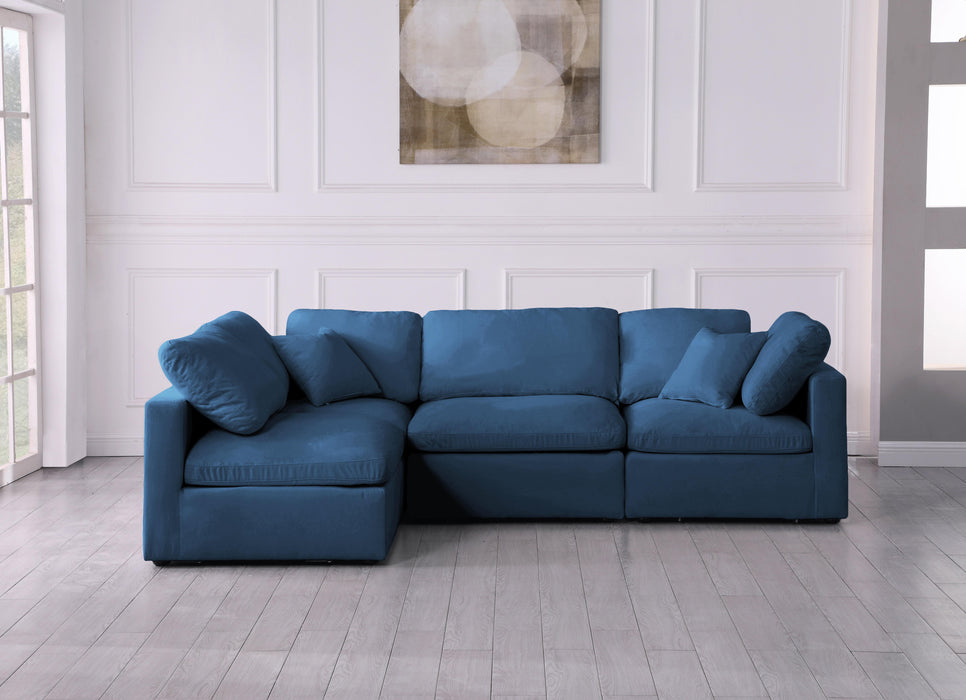 Plush Navy Velvet Standard Cloud Modular Sectional