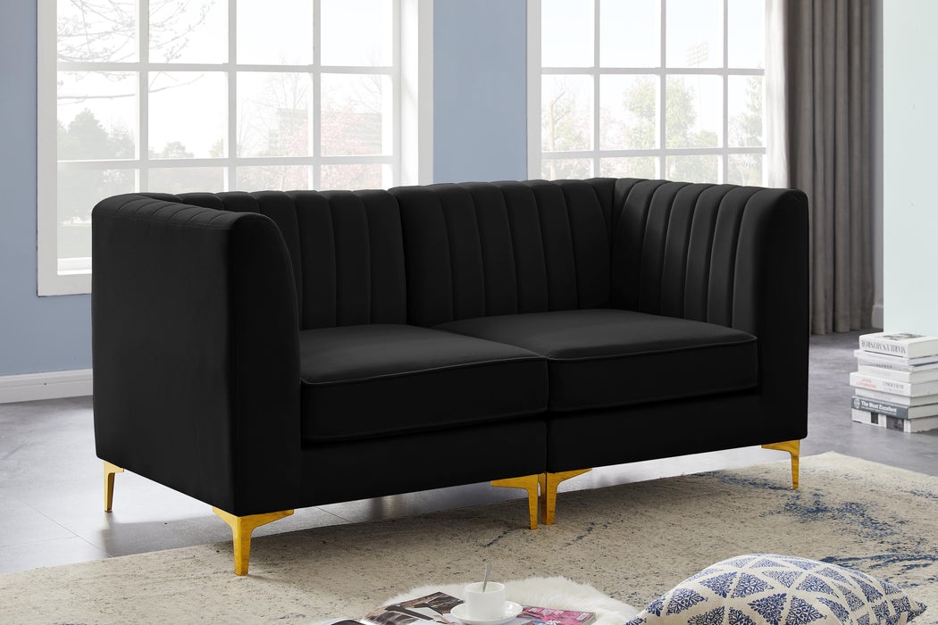 Alina Black Velvet Modular Sofa