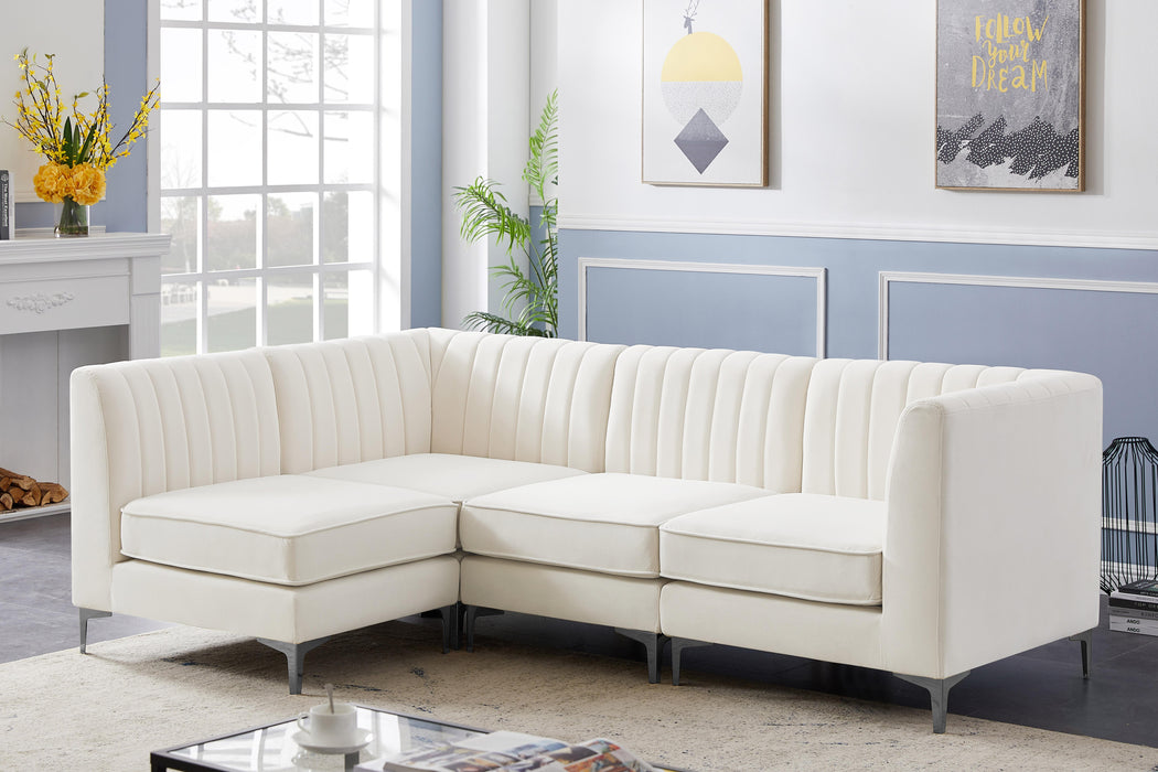 Alina Cream Velvet Modular Sectional