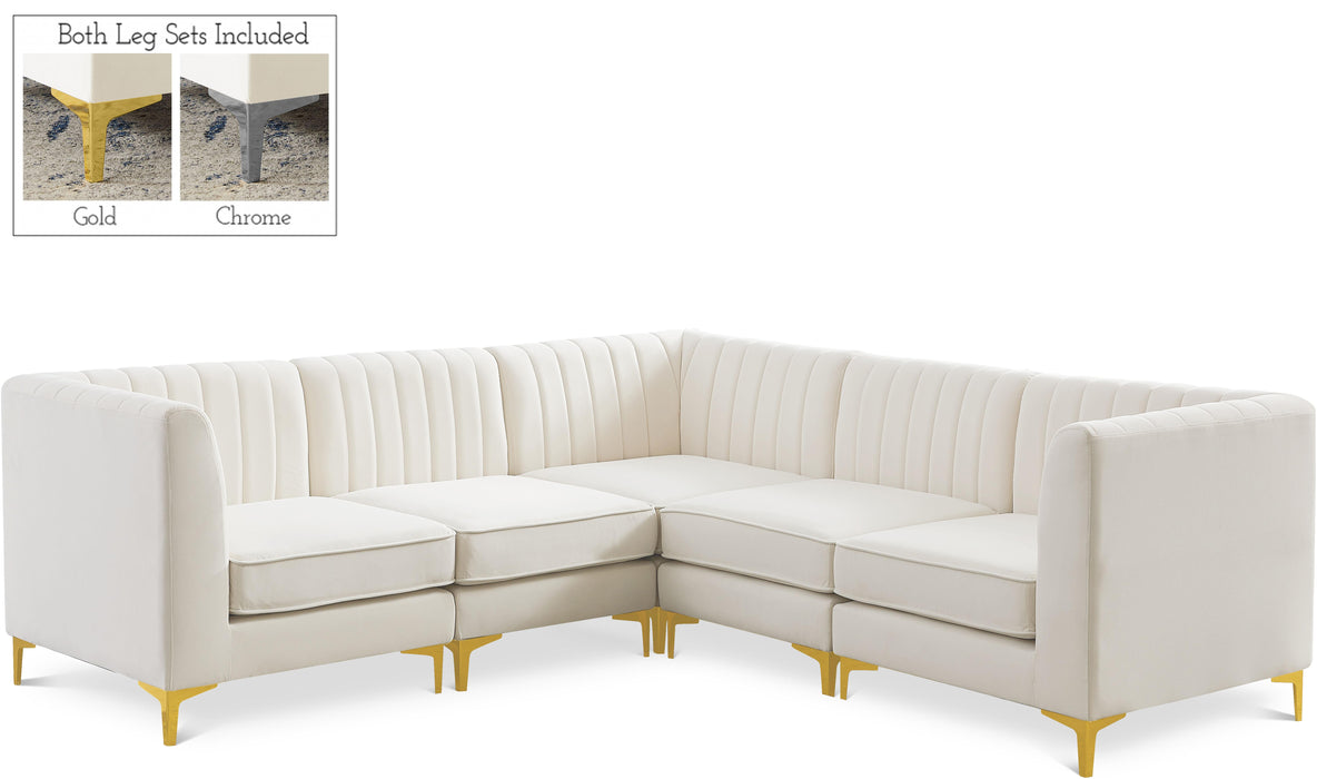 Alina Cream Velvet Modular Sectional