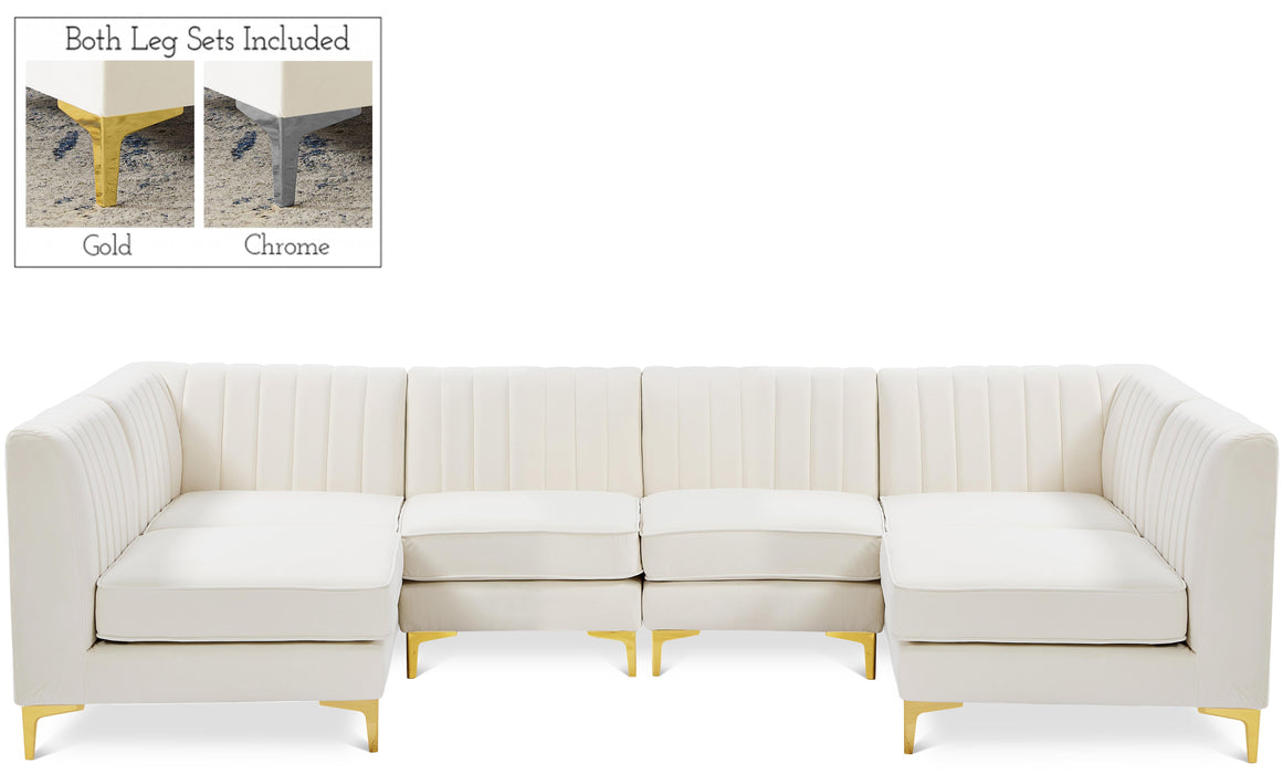 Alina Cream Velvet Modular Sectional