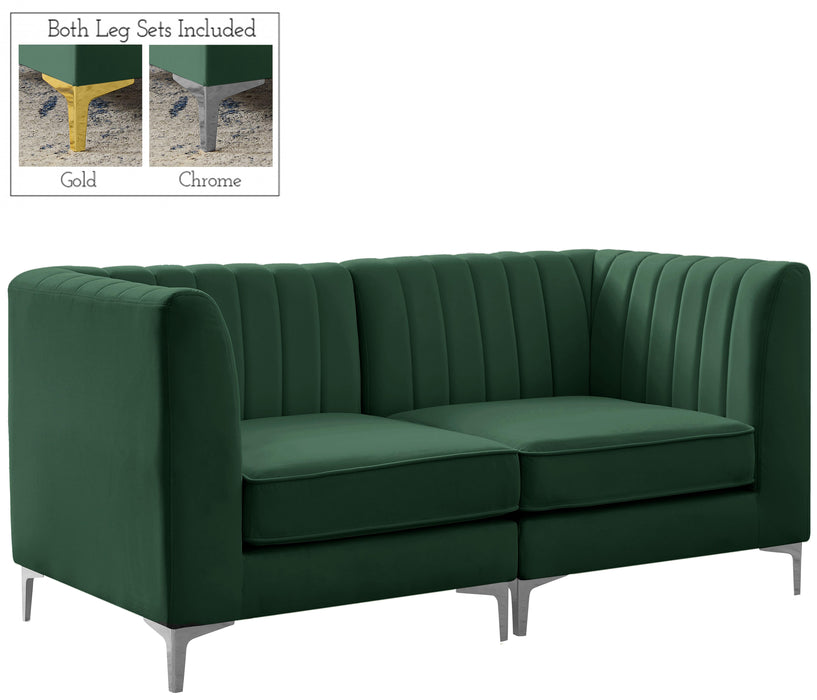 Alina Green Velvet Modular Sectional