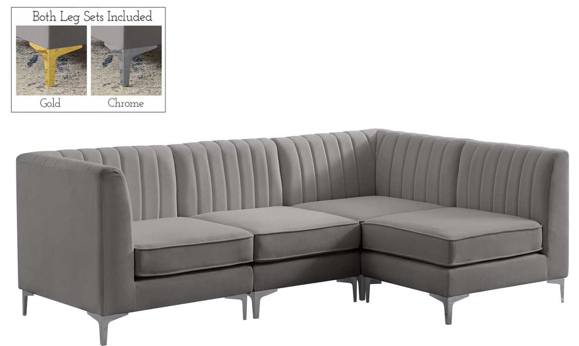 Alina Grey Velvet Modular Sectional