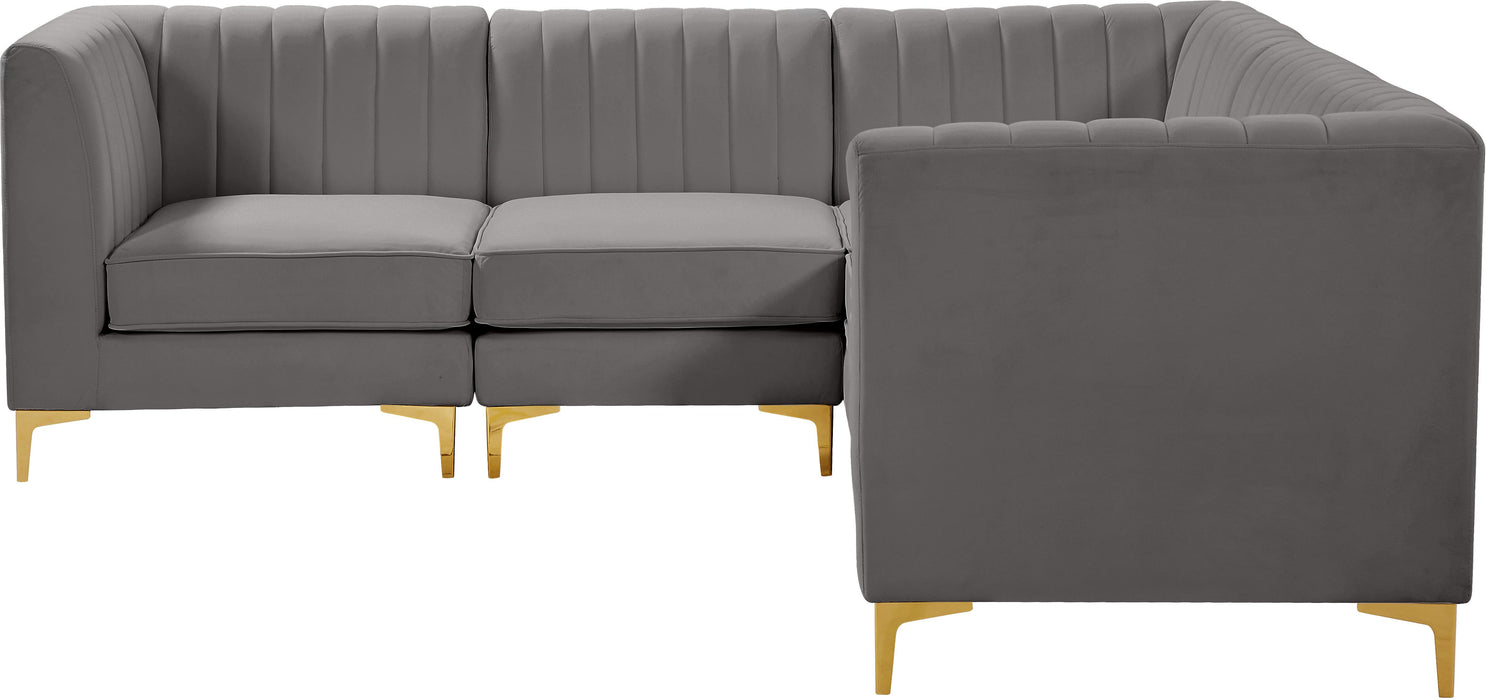 Alina Grey Velvet Modular Sectional