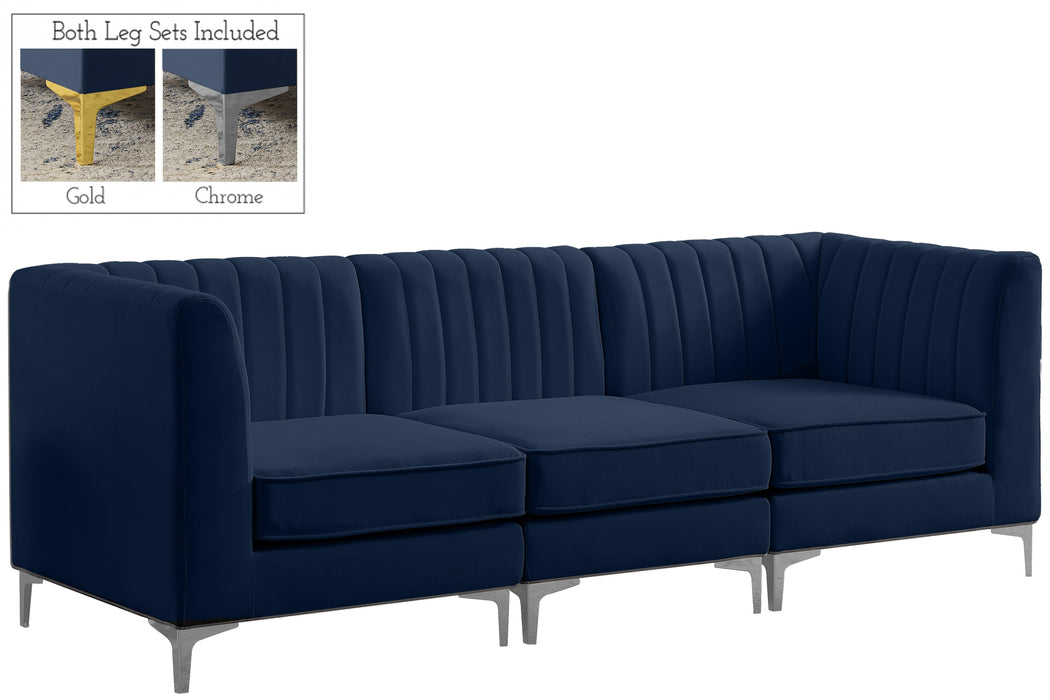 Alina Navy Velvet Modular Sofa