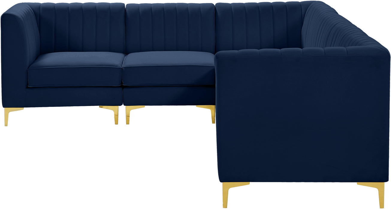 Alina Navy Velvet Modular Sectional