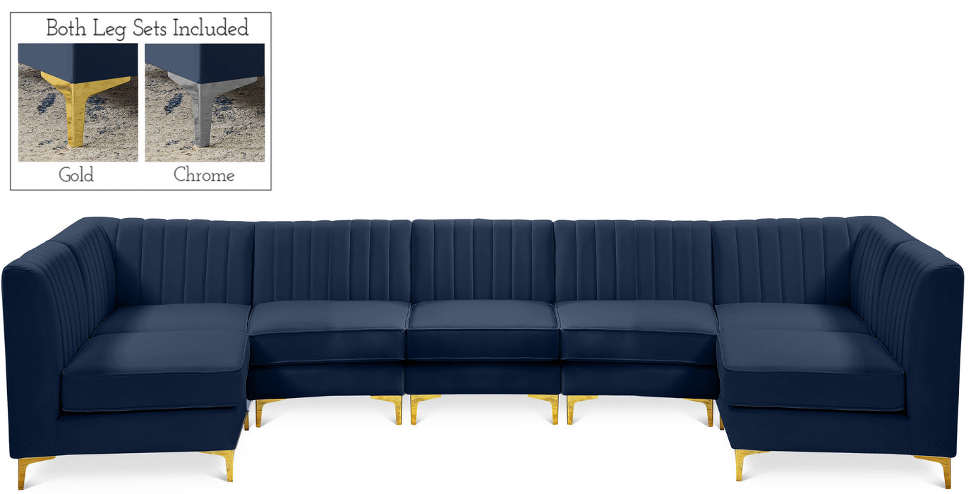 Alina Navy Velvet Modular Sectional