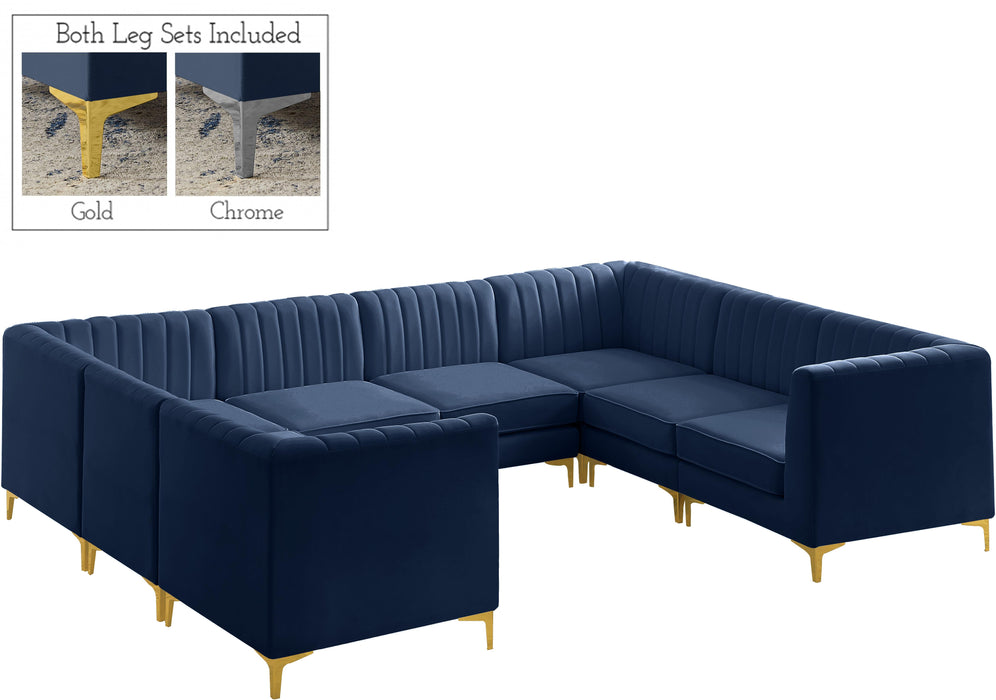 Alina Navy Velvet Modular Sectional