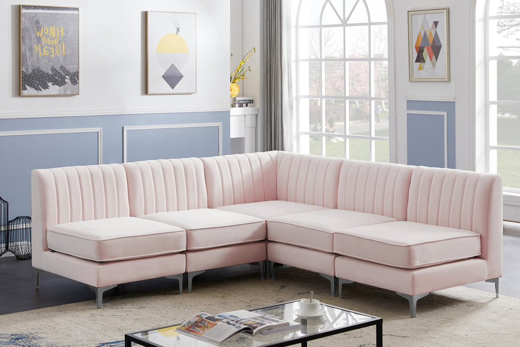 Alina Pink Velvet Modular Sectional