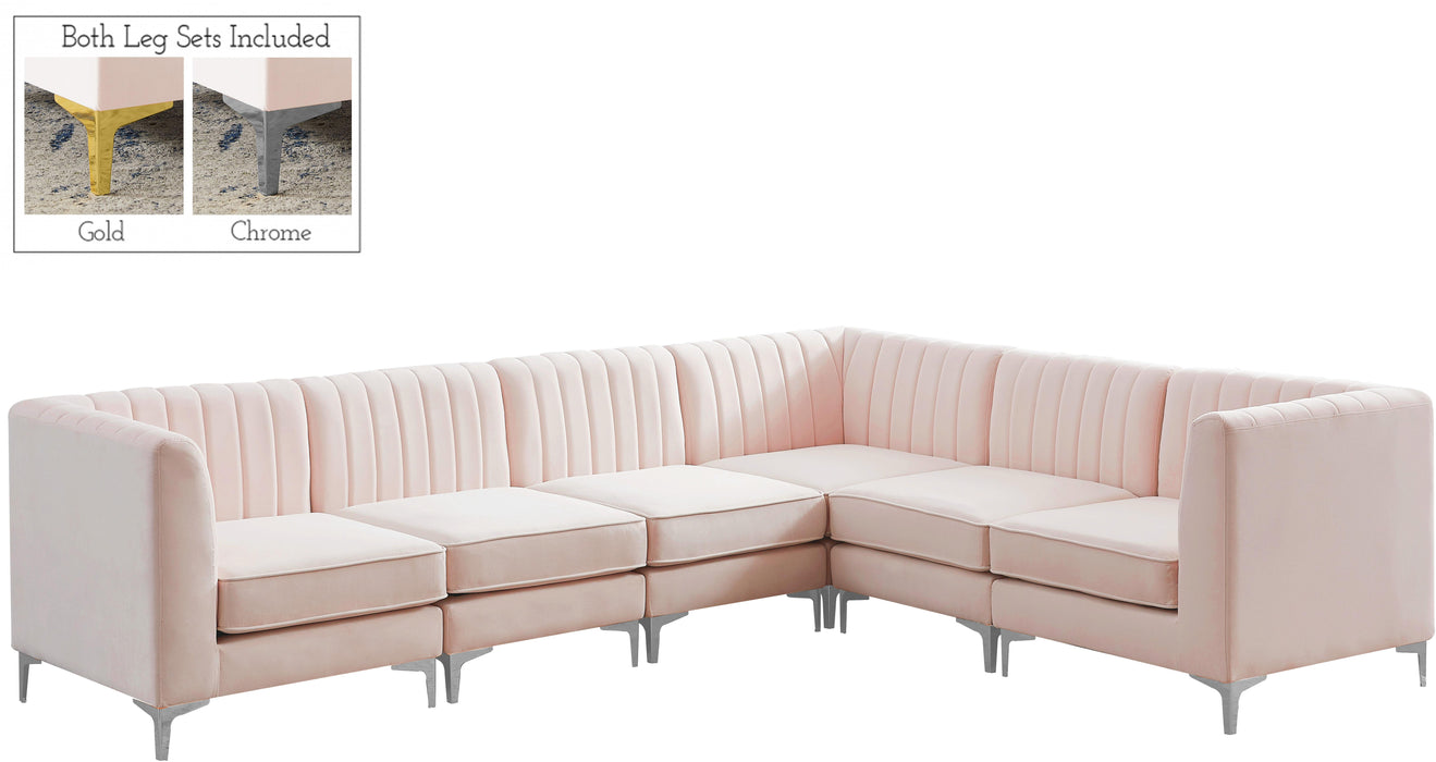 Alina Pink Velvet Modular Sectional