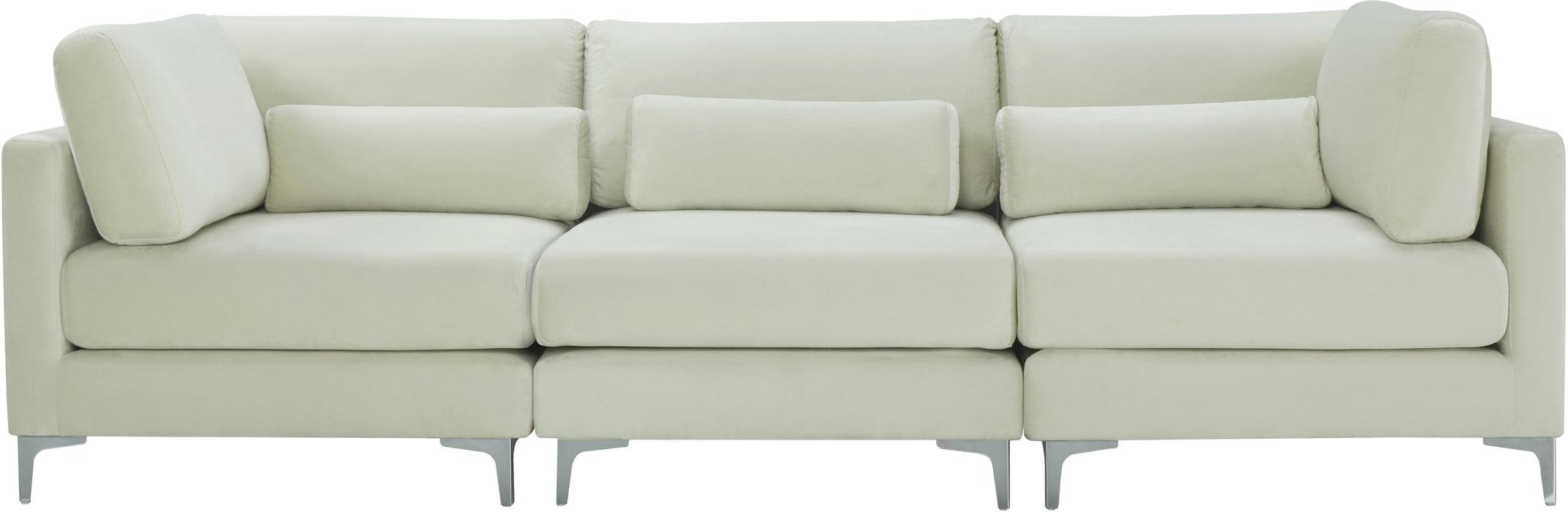 Julia Cream Velvet Modular Sofa (3 Boxes)