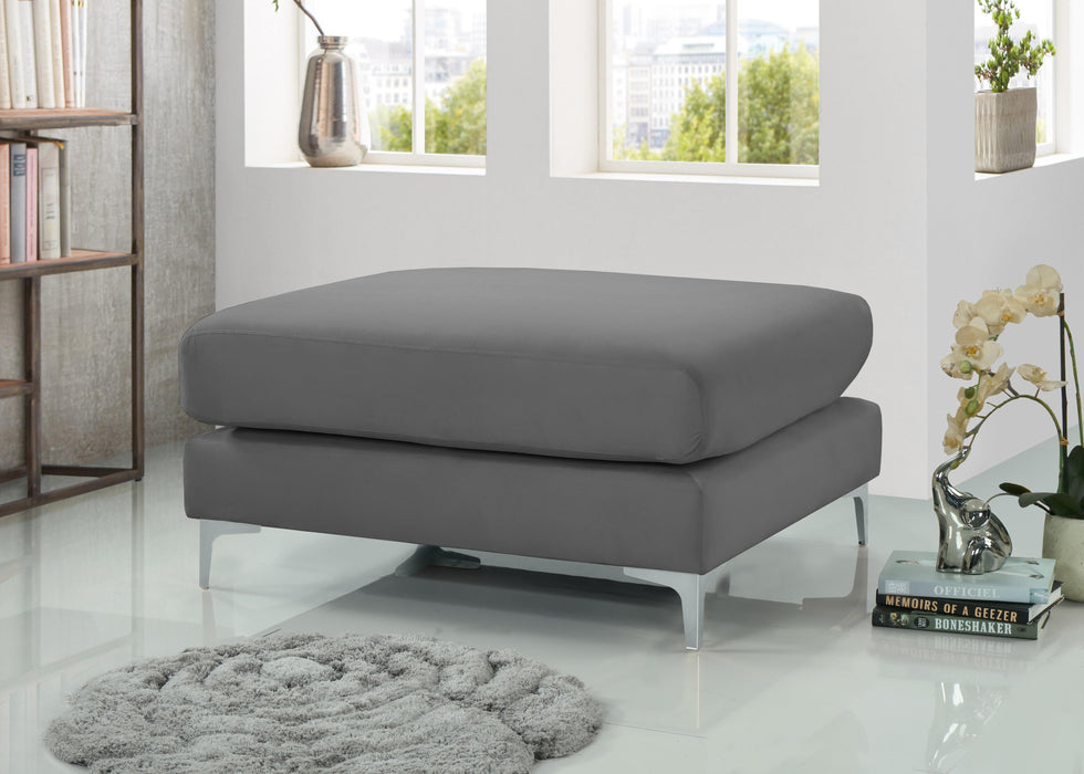 Julia Grey Velvet Modular Ottoman