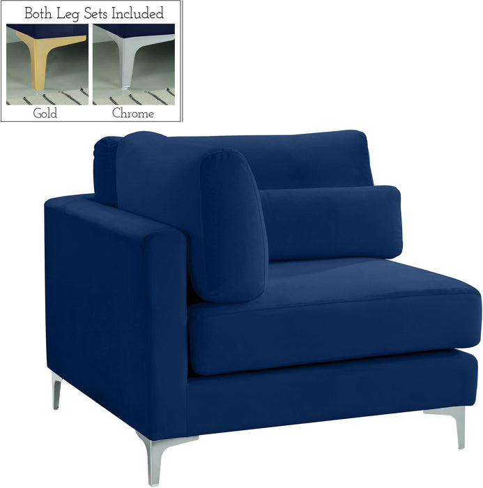 Julia Navy Velvet Modular Corner Chair