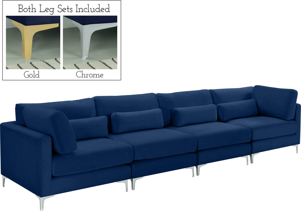 Julia Navy Velvet Modular Sofa (4 Boxes)