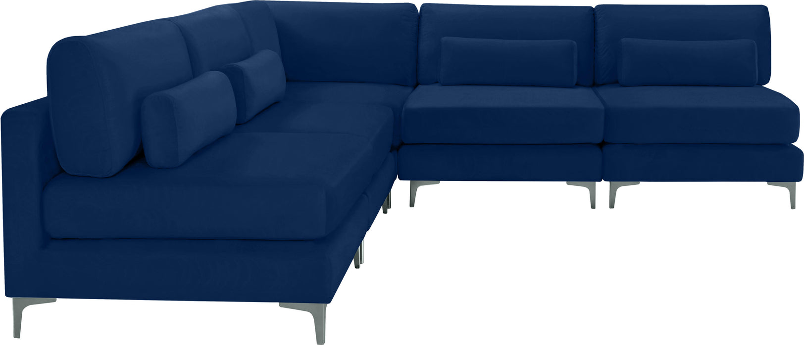 Julia Navy Velvet Modular Sectional (5 Boxes)