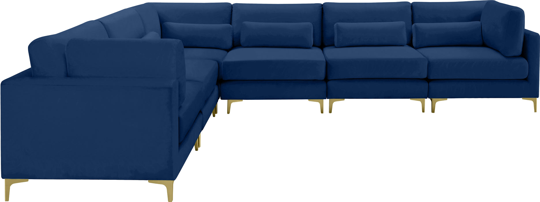 Julia Navy Velvet Modular Sectional (6 Boxes)