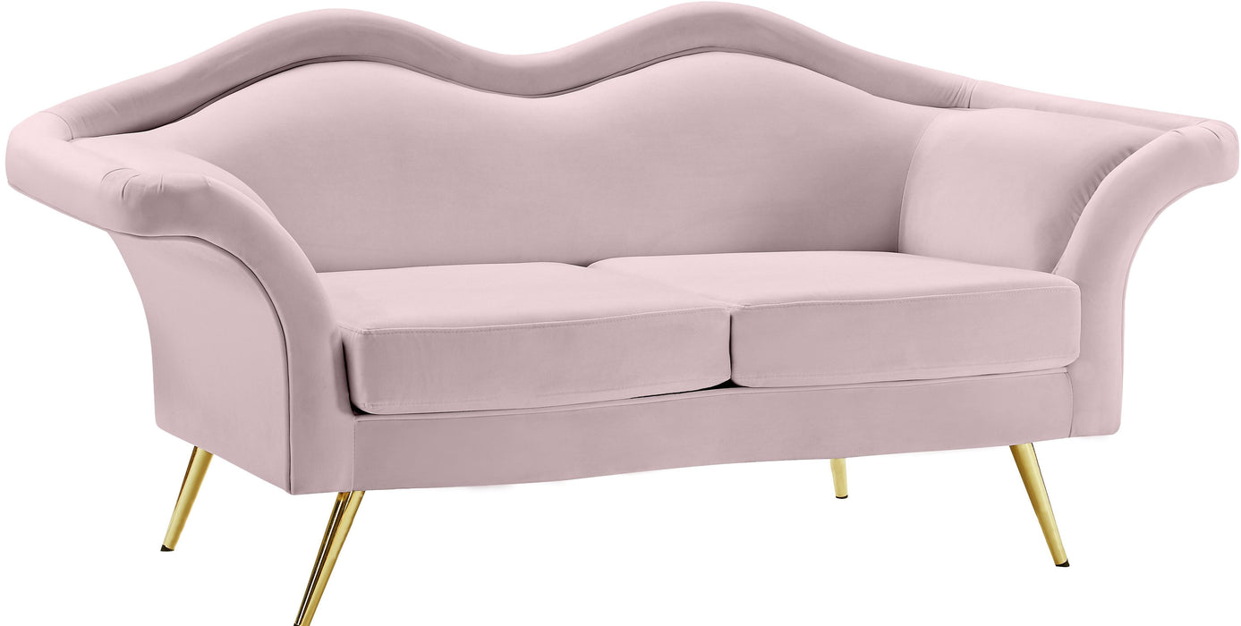 Lips Pink Velvet Loveseat image