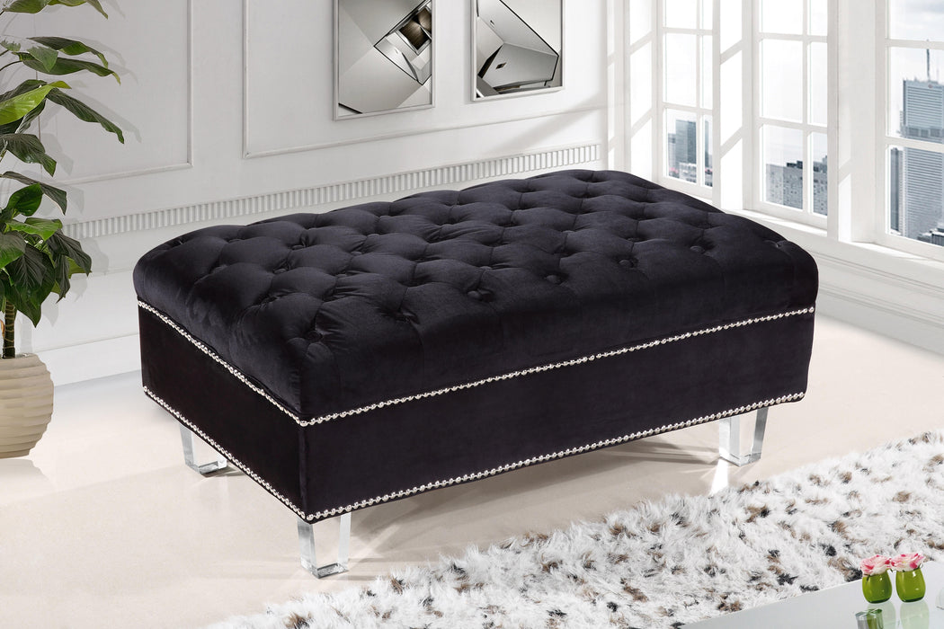 Lucas Black Velvet Ottoman