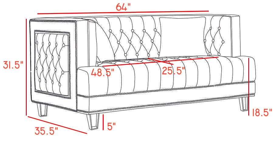 Lucas Black Velvet Loveseat